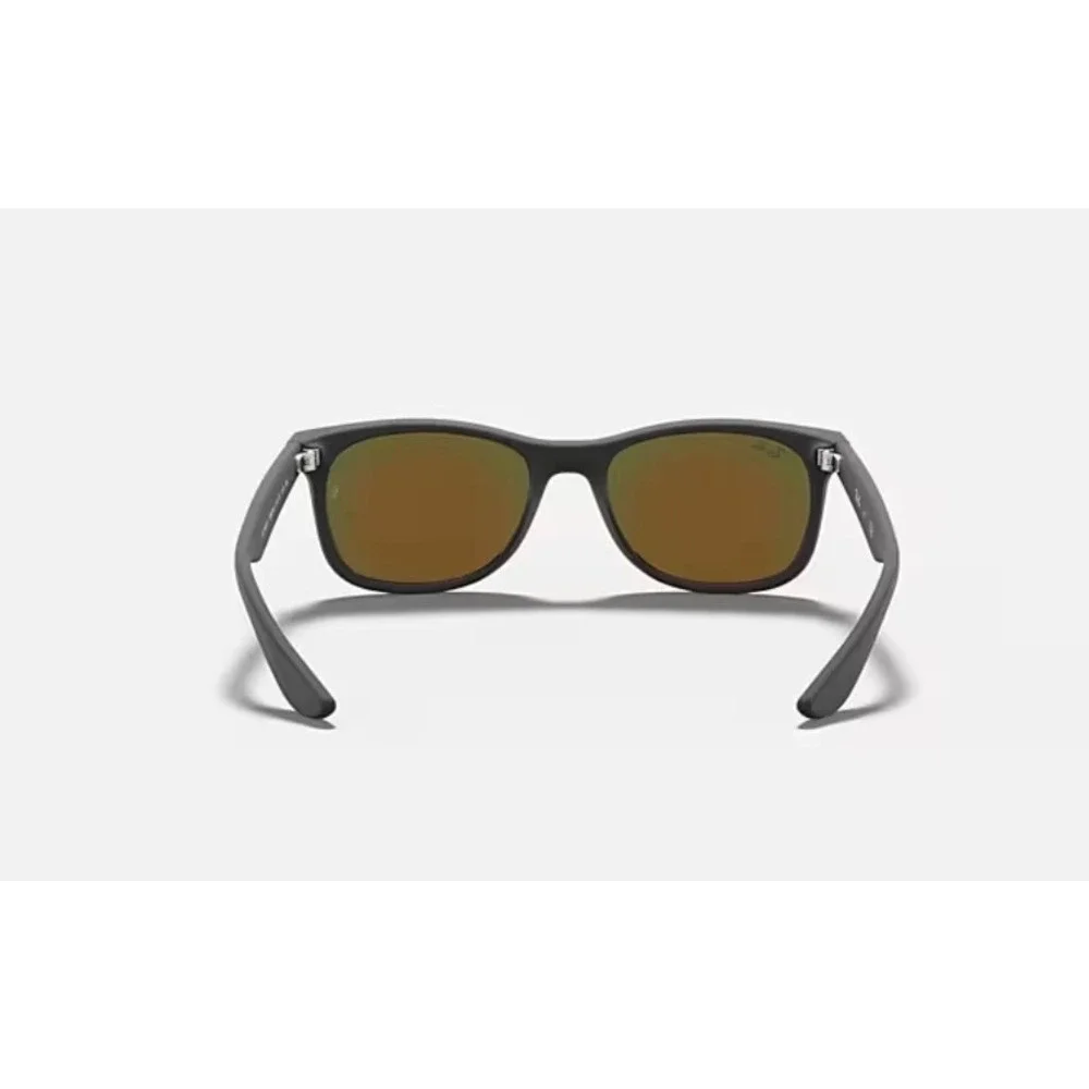 NEW Ray-Ban New Wayfarer Kids Sunglasses Matte Black Brown Orange Mirror Lenses